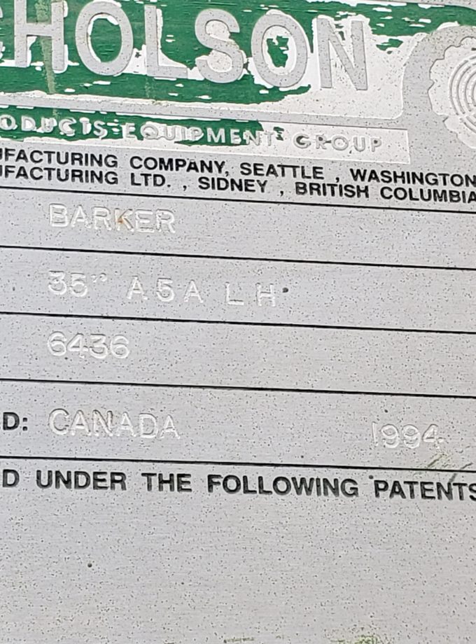 NICHOLSON 35" A5A Ring Debarker