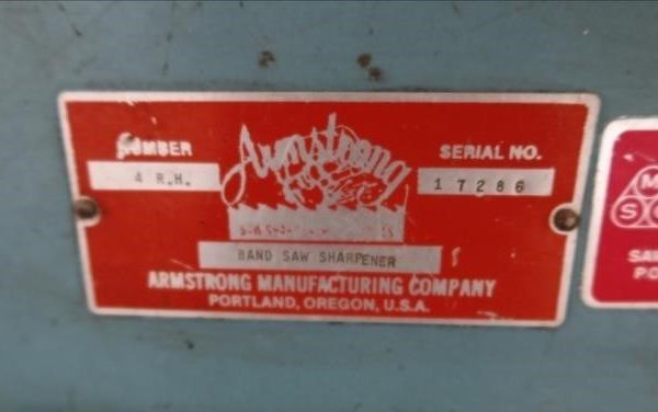ARMSTRONG #4 RH Bandsaw Sharpener
