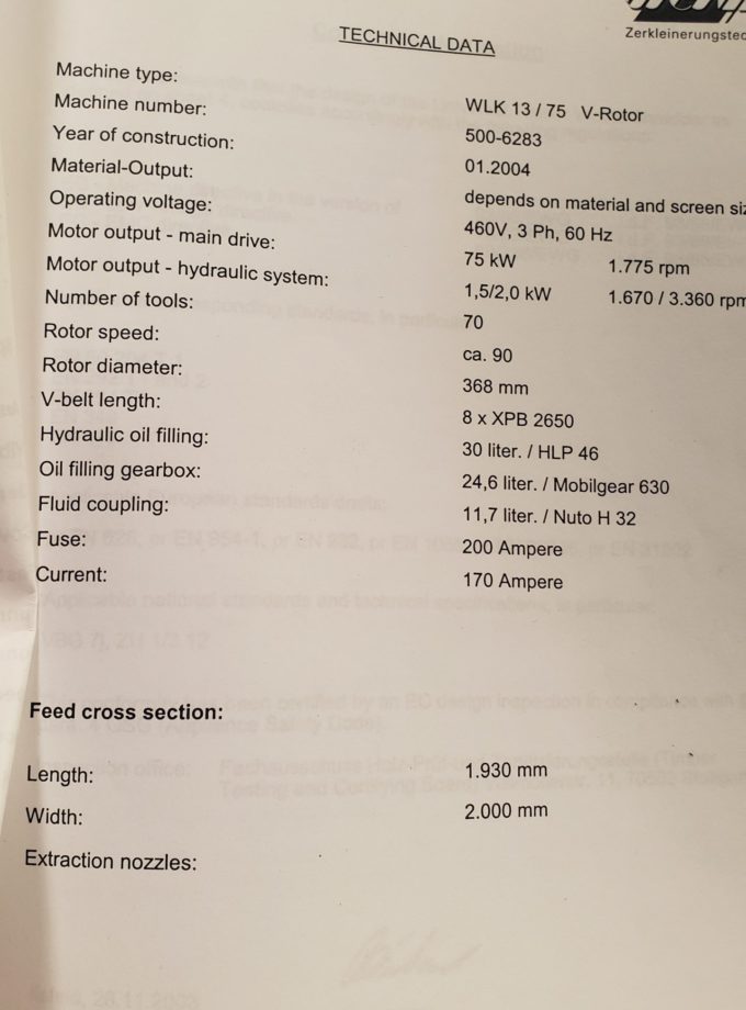 WEIMA Low Speed Grinder - 75 HP