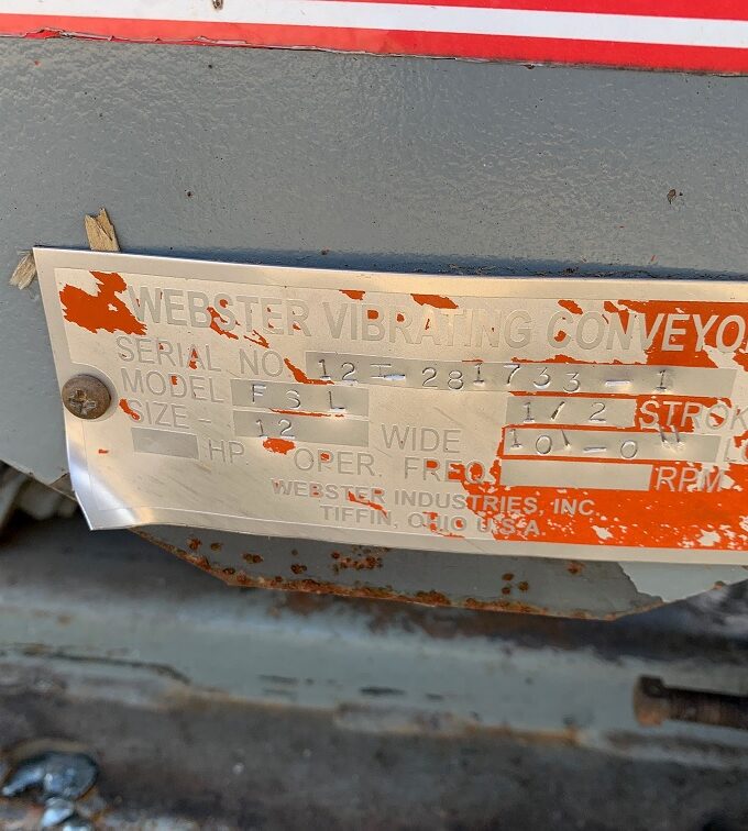 Webster 50' x 12'' Vibrating Conveyor