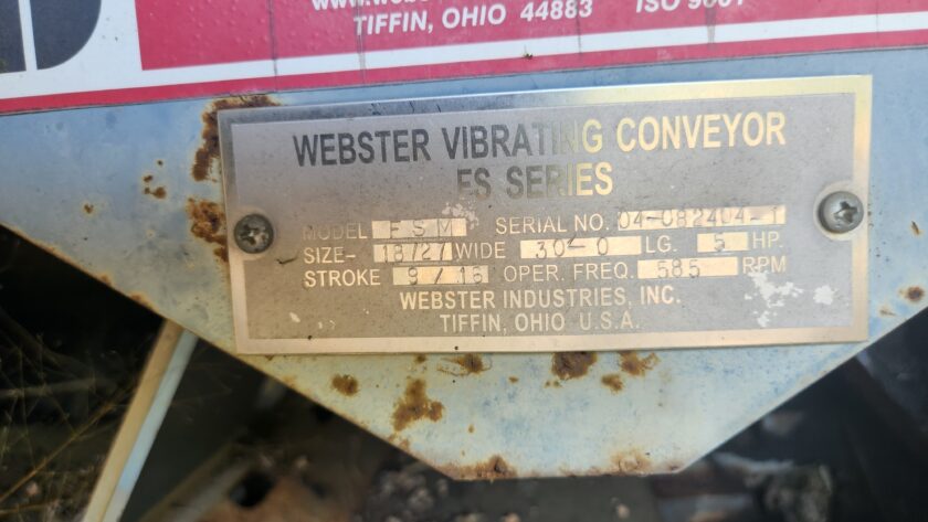 WEBSTER  30' Low Profile Vibrating Conveyor - Image 2